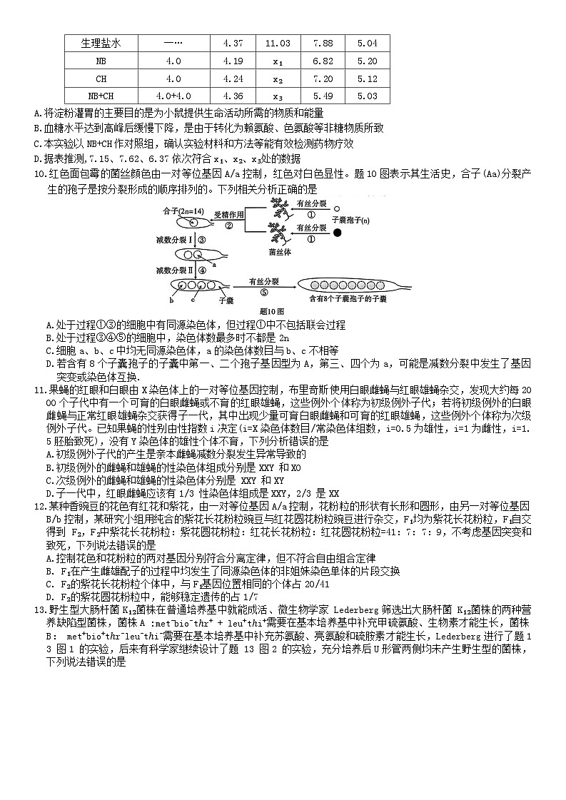 重庆市南开中学校2025届高三上学期高考第四次质量检测生物试题（含答案）第3页