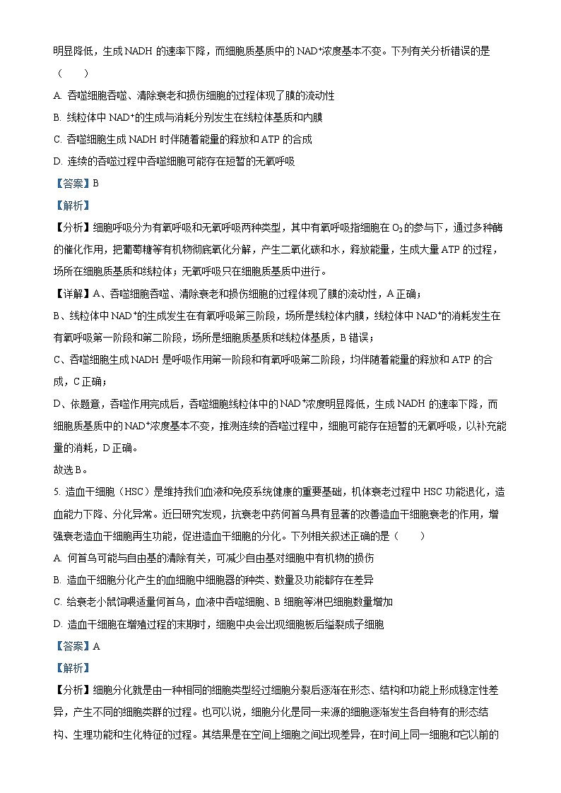江西省萍乡市2024-2025学年高三上学期期中考试生物试题（解析版）-A4第3页