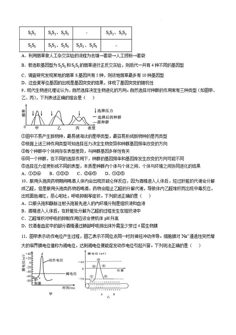 安徽省六安一中2025届高三上学期第四次月考-生物试卷+答案第3页