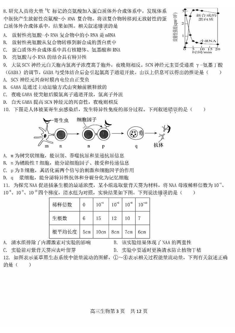2024北京五十五中高三(上)12月月考生物(有答案)第3页