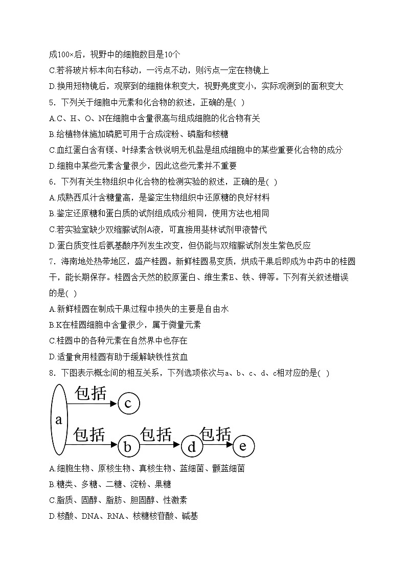 福建省福州市福9联盟校2024-2025学年高一上学期11月期中生物试卷(含答案)第2页