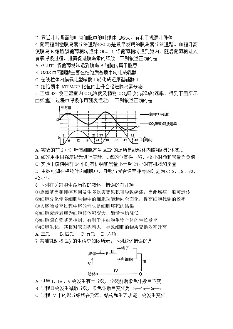 广东省深圳市罗湖区深圳中学2024~2025学年高三上学期12月月考生物试题第2页