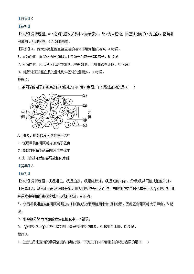 四川省南充市西充中学2024-2025学年高二上学期期中考试生物试题 Word版含解析第2页
