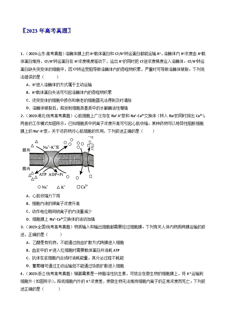 专题03 物质运输（原卷卷）第2页