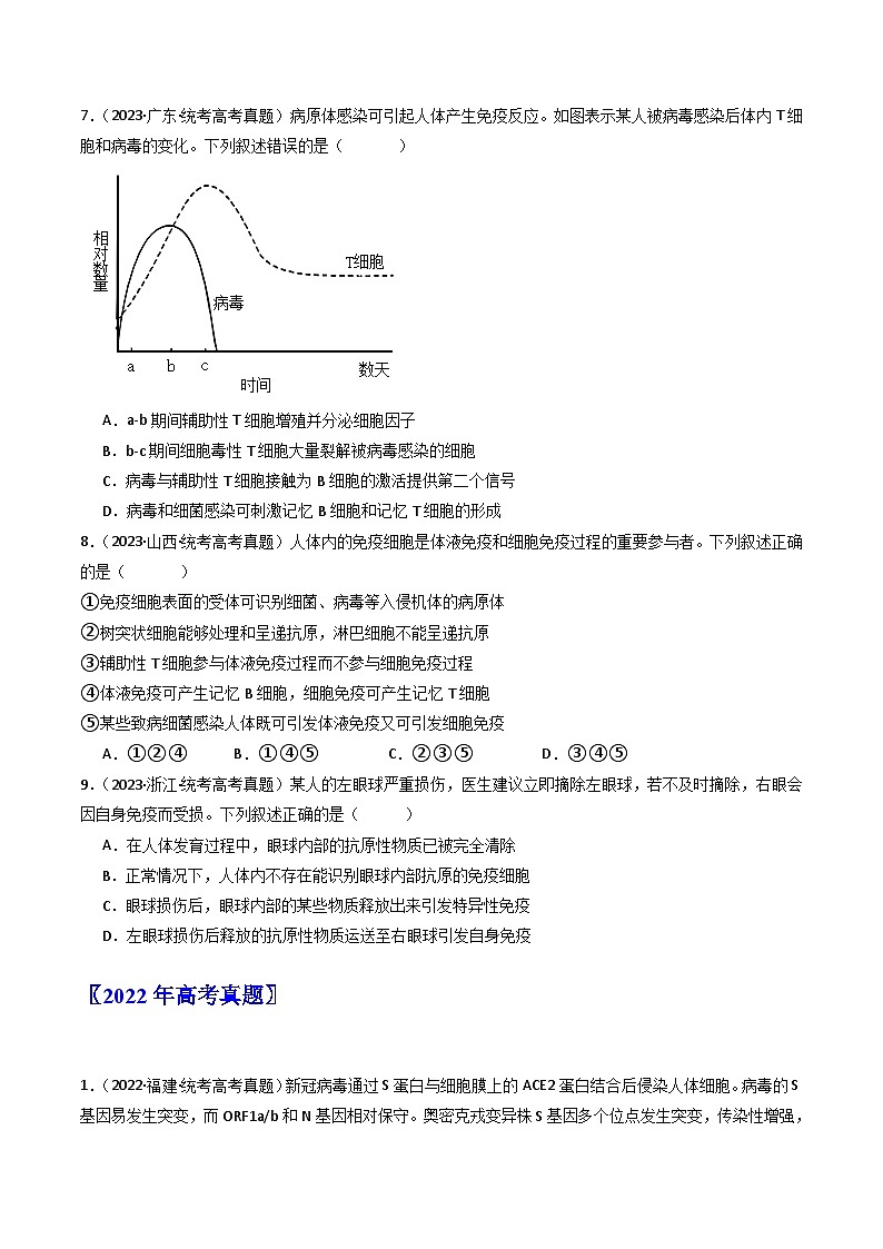 专题19 免疫调节（原卷卷）第3页