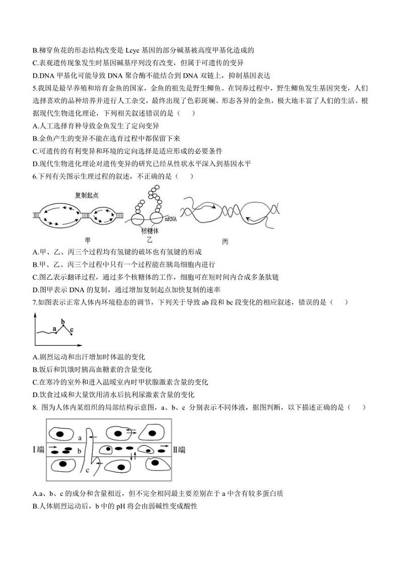 2024～2025学年广东省江门市新会第一中学高二(上)12月月考生物试卷(含答案)第2页