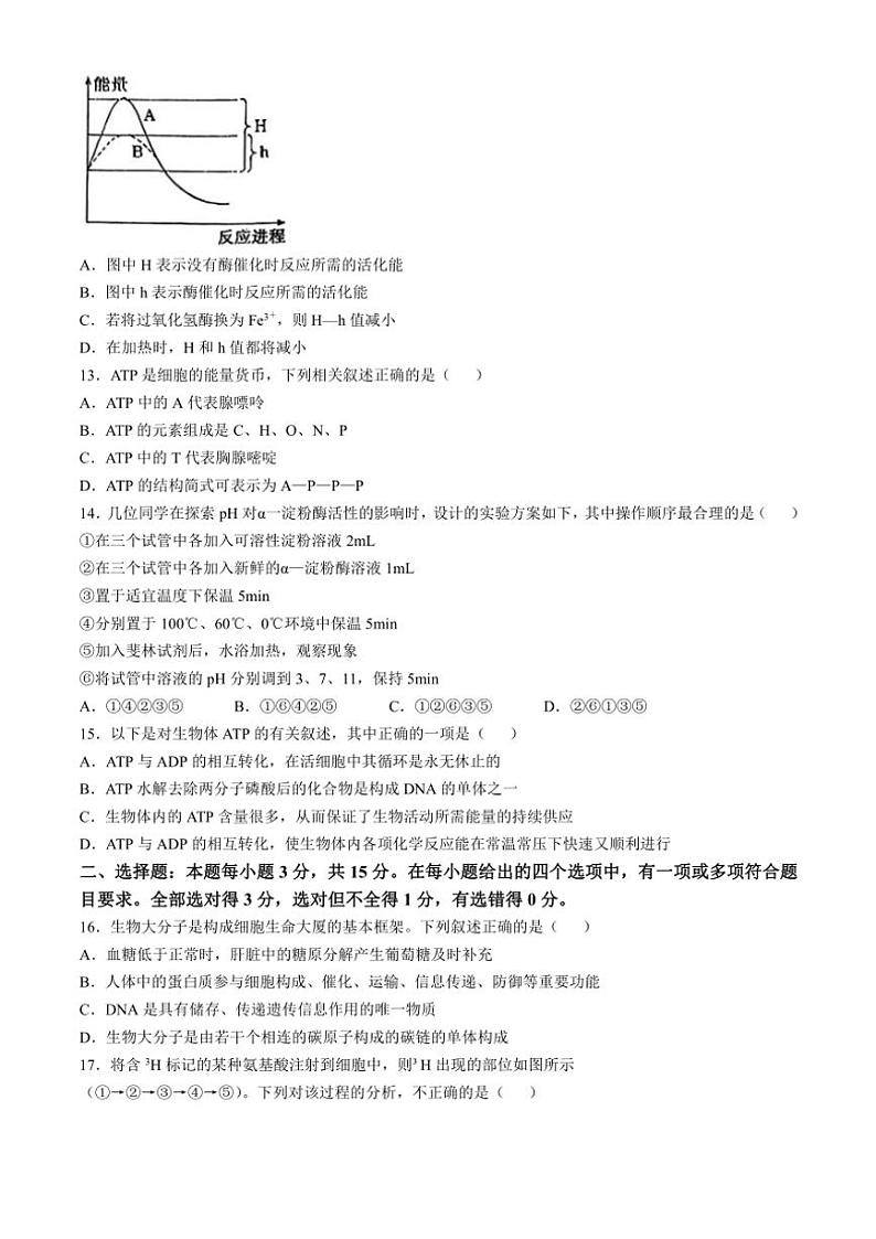 2024～2025学年辽宁省辽南协作体高一(上)第三次月考生物试卷(含答案)第3页