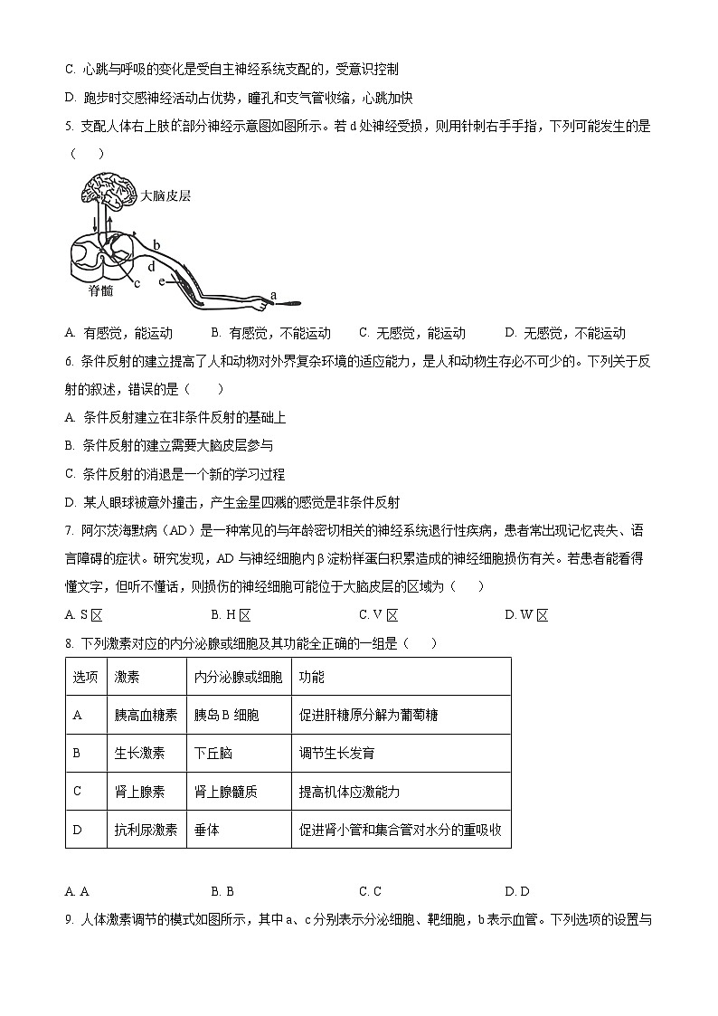 青海省海南州2024-2025学年高二上学期期中质量检测生物试题  Word版无答案第2页