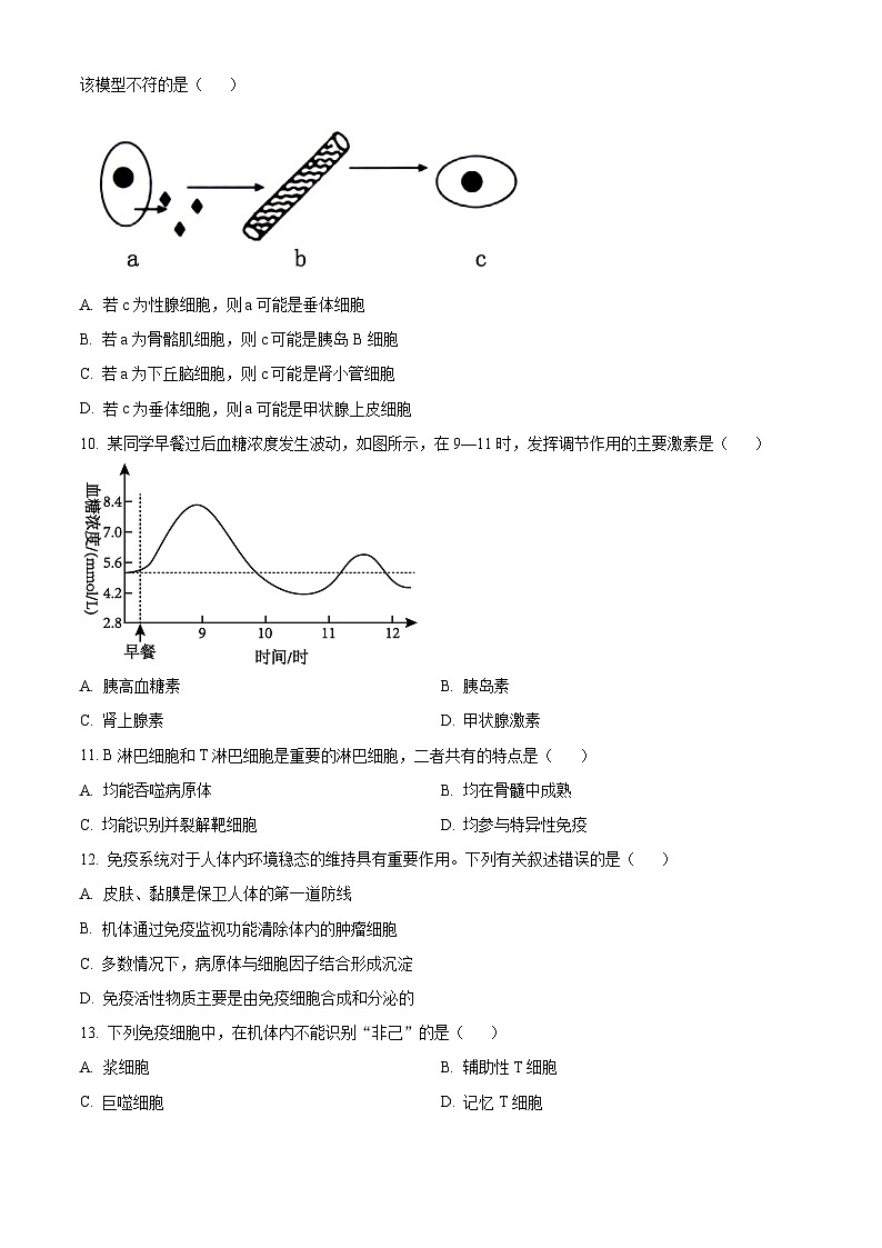 青海省海南州2024-2025学年高二上学期期中质量检测生物试题  Word版无答案第3页
