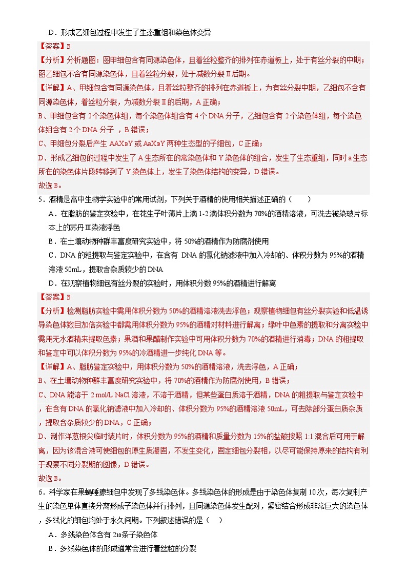 2025年新高考生物一轮复习第4单元细胞的生命历程（测试）（教师版）第3页