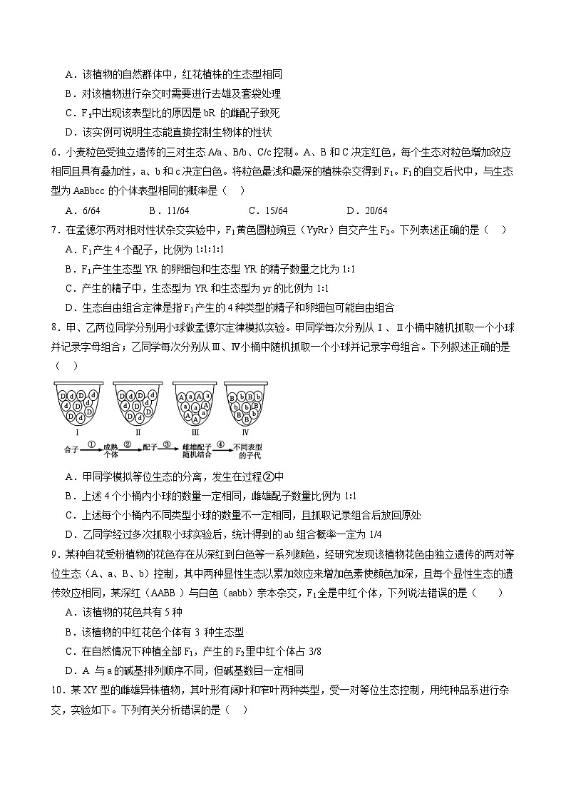 2025年新高考生物一轮复习第5单元基因的传递规律（测试）（学生版）第2页