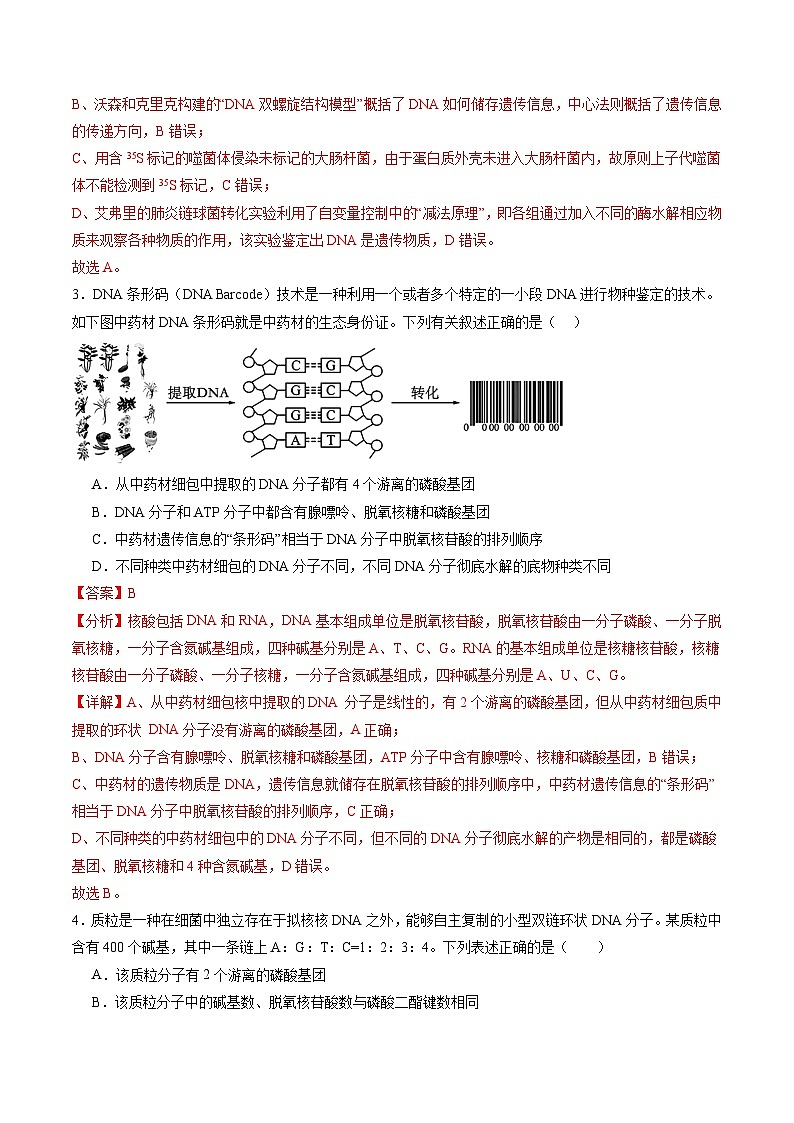 2025年新高考生物一轮复习第6单元遗传的物质基础（测试）（教师版）第2页