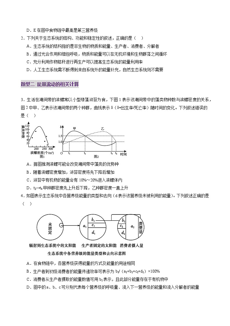 2025年新高考生物一轮复习第9单元生物与环境第35讲生态系统的功能及其稳定性（第一课时）（练习）（学生版）第2页