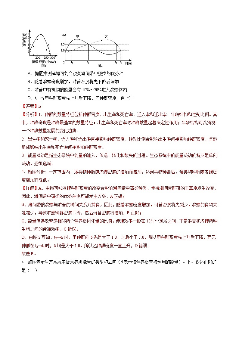 2025年新高考生物一轮复习第9单元生物与环境第35讲生态系统的功能及其稳定性（第一课时）（练习）（教师版）第3页