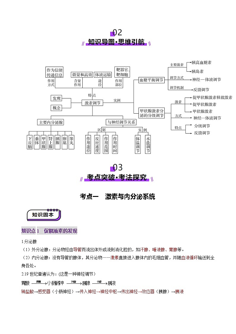 2025年新高考生物一轮复习第8单元稳态与调节第26讲体液调节（讲义）（学生版）第3页