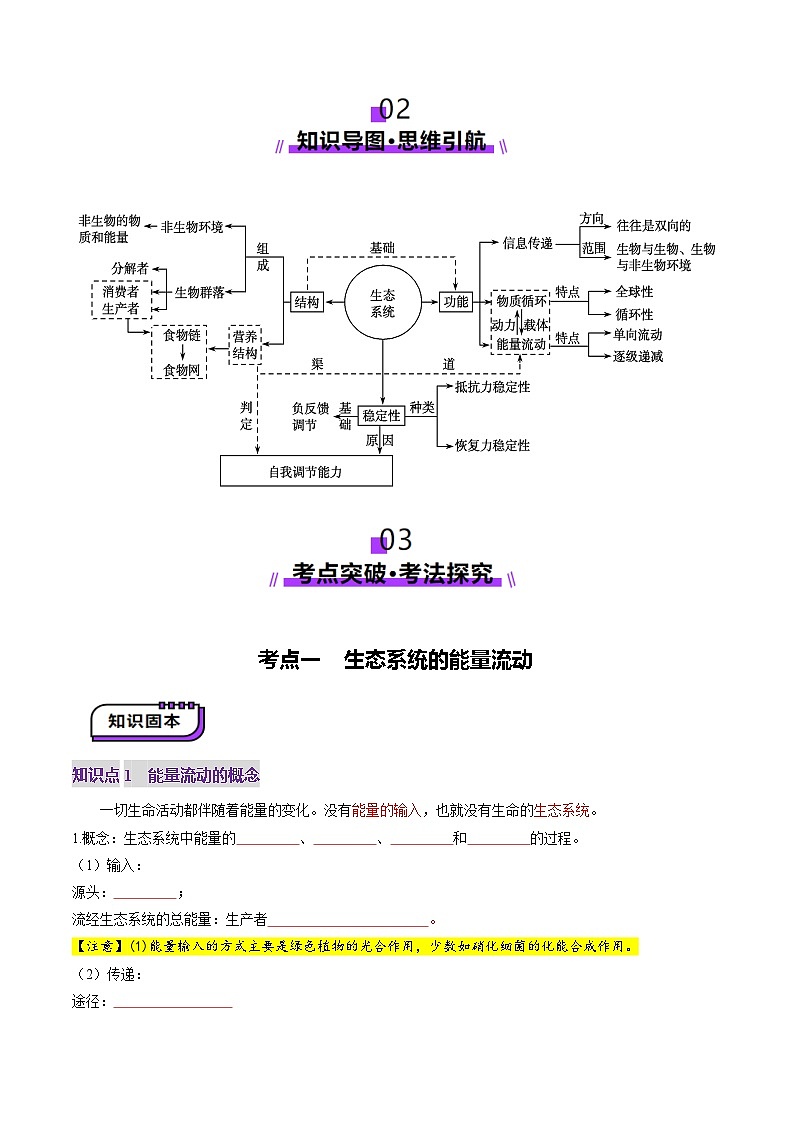 2025年新高考生物一轮复习第9单元生物与环境第35讲生态系统的功能及其稳定性（第一课时）（讲义）（学生版）第3页
