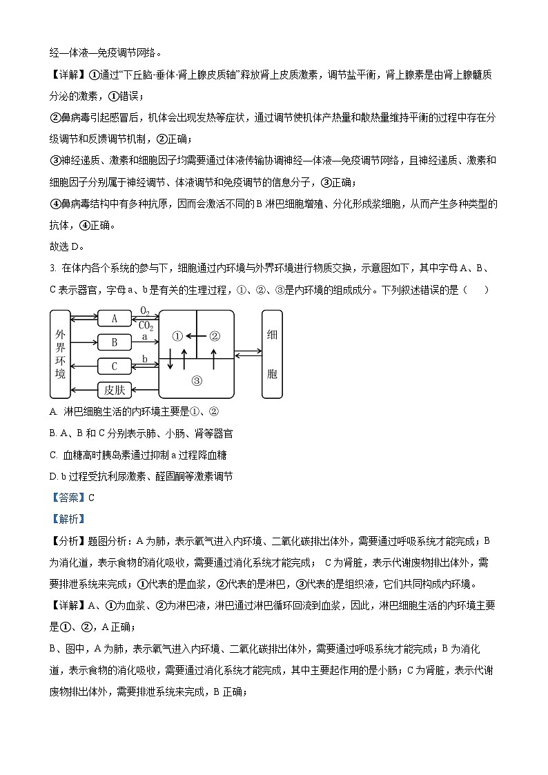 福建省四校联盟2024-2025学年高二上学期11月期中联考生物试题含解析第2页