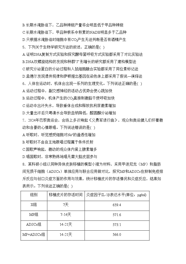 四川省德阳市2025届高三第一次诊断考试生物试卷(含答案)第2页
