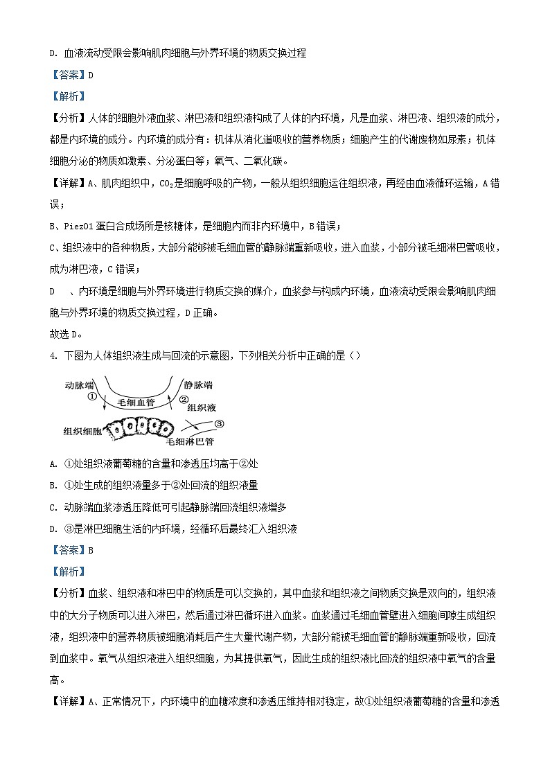 湖北省武汉市2023_2024学年高二生物上学期期中试题含解析第3页