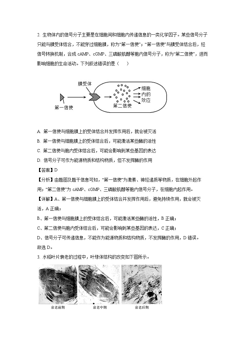 山东省青岛市莱西市2023-2024学年高三(上)1月期末生物试卷(解析版)第2页