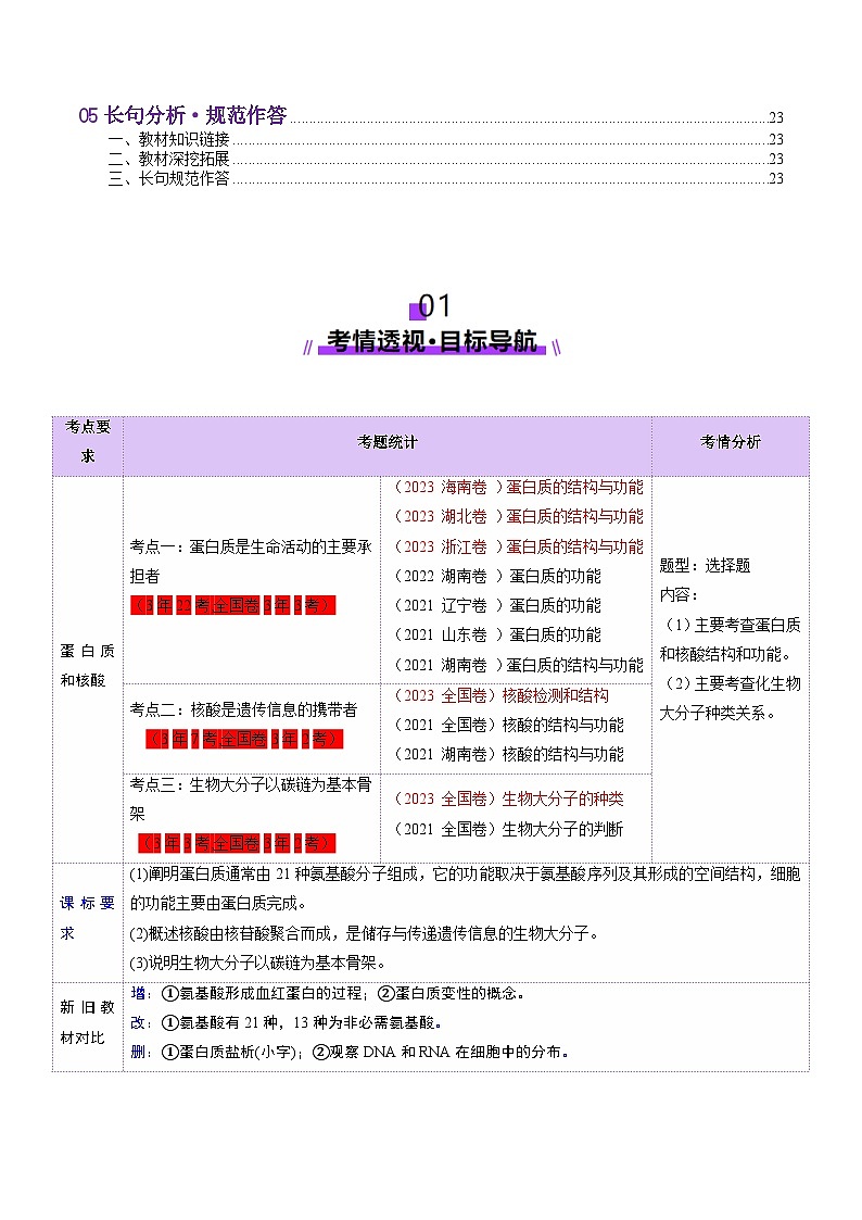 第04讲 蛋白质和核酸（讲义）（解析版）第2页