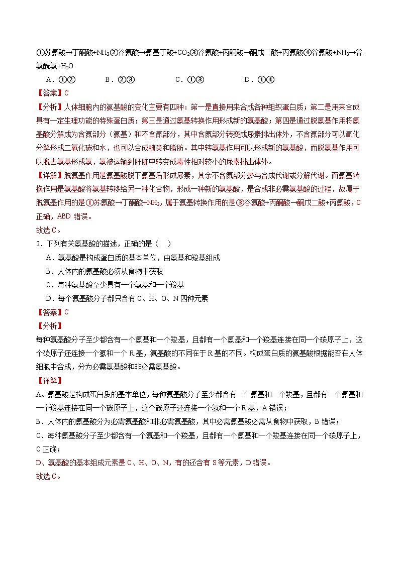 第04讲 蛋白质和核酸（练习）（解析版）第2页