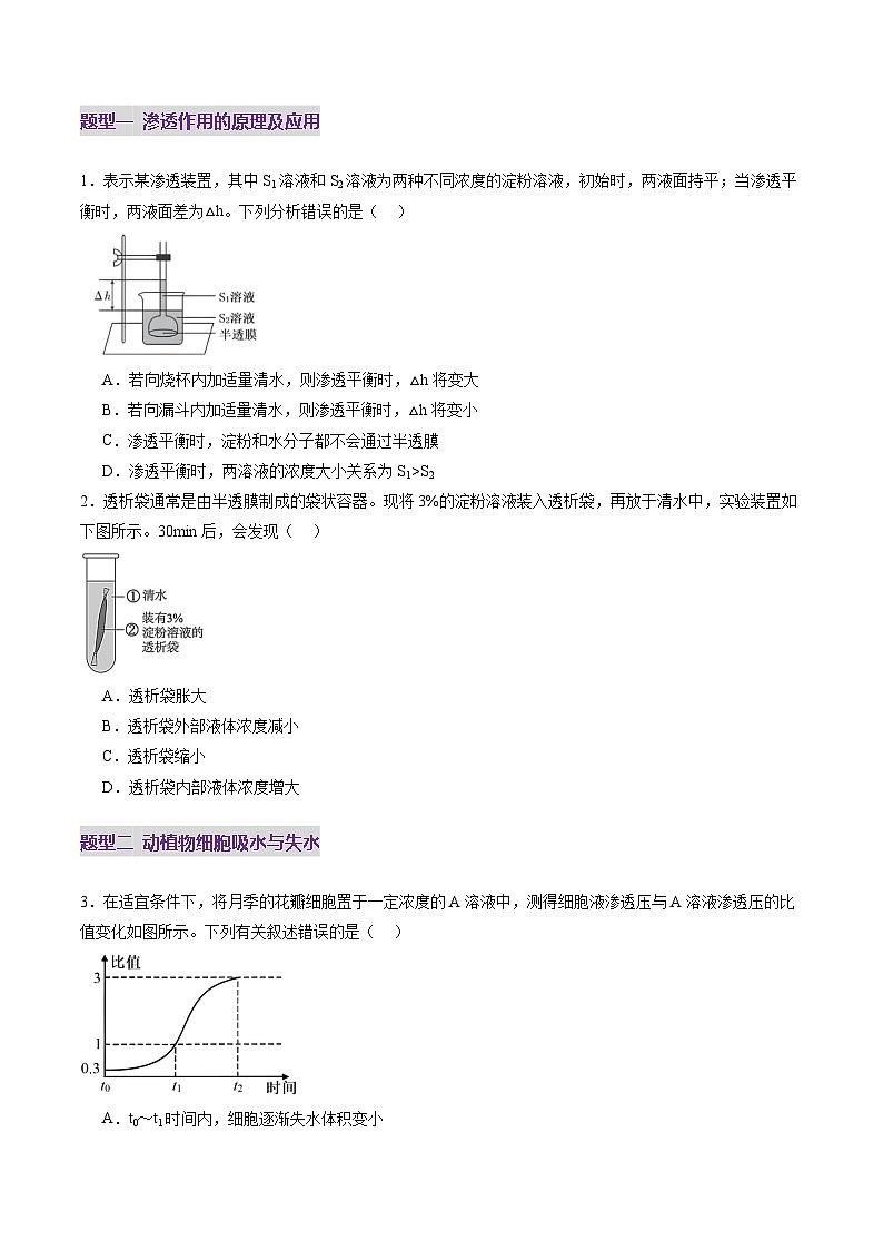 第07讲 物质运输（练习）（原卷版）第2页