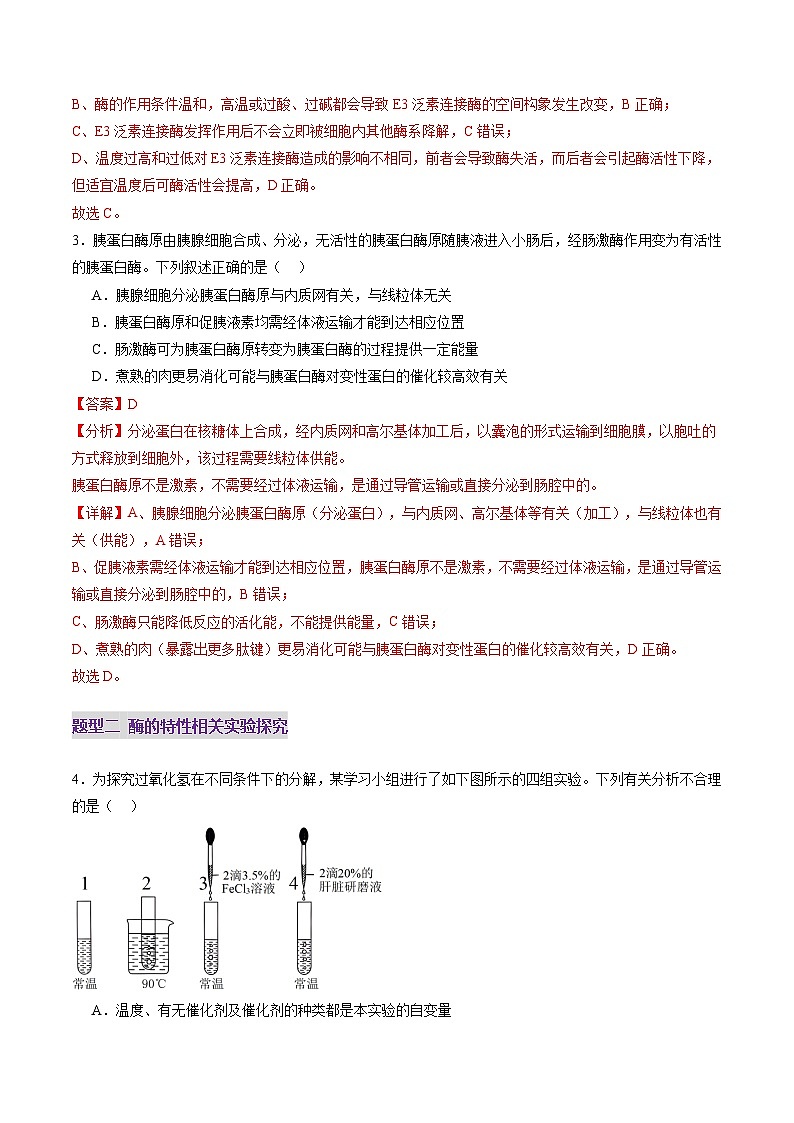 第08讲 酶和ATP（第一课时）（练习）（解析版）第3页