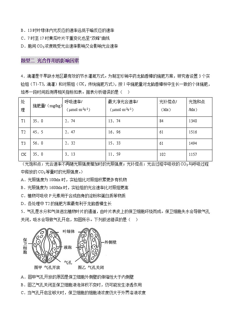 第10讲 光合作用（第二课时）（练习）（原卷版）第3页