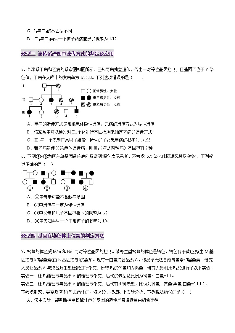 第17讲 伴性遗传和人类遗传病（练习）（原卷版）第3页