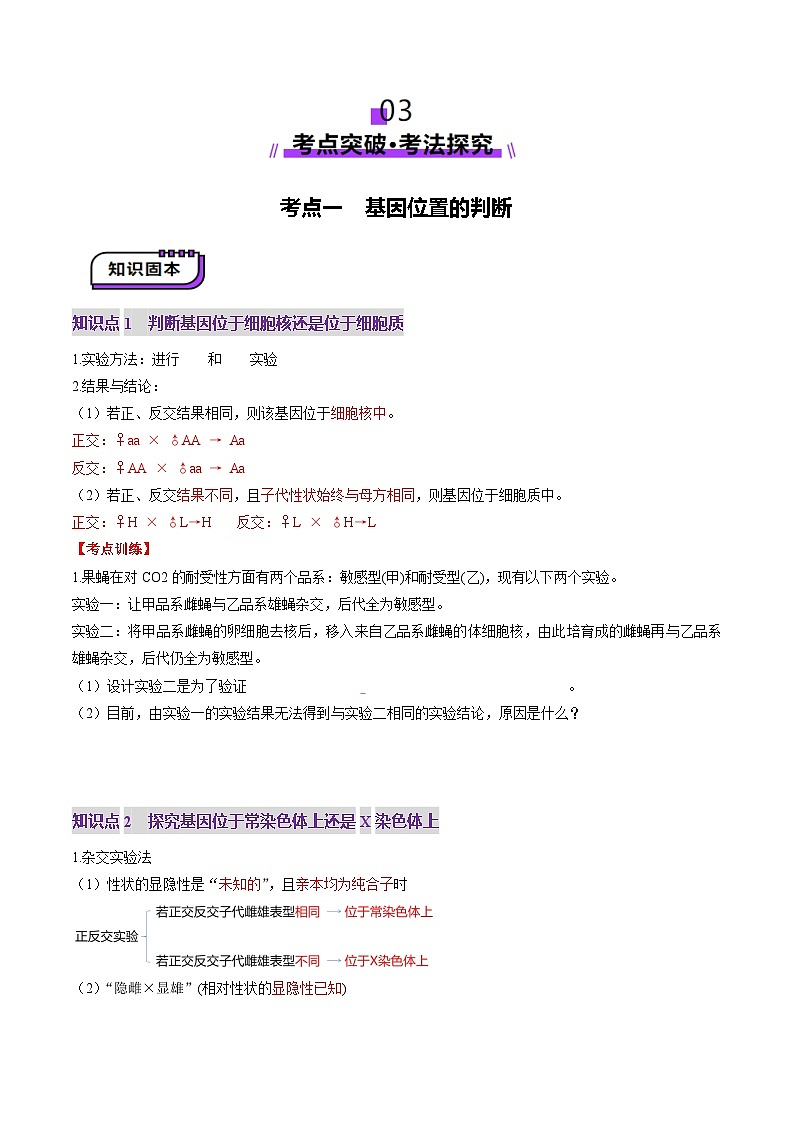 第18讲 遗传综合实验分析（讲义）（原卷版）第3页