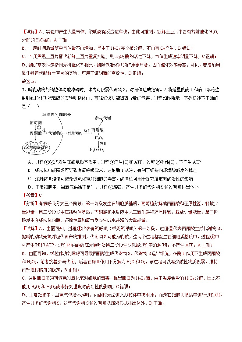 第三单元 细胞的能量供应和利用（测试）（解析版）第2页