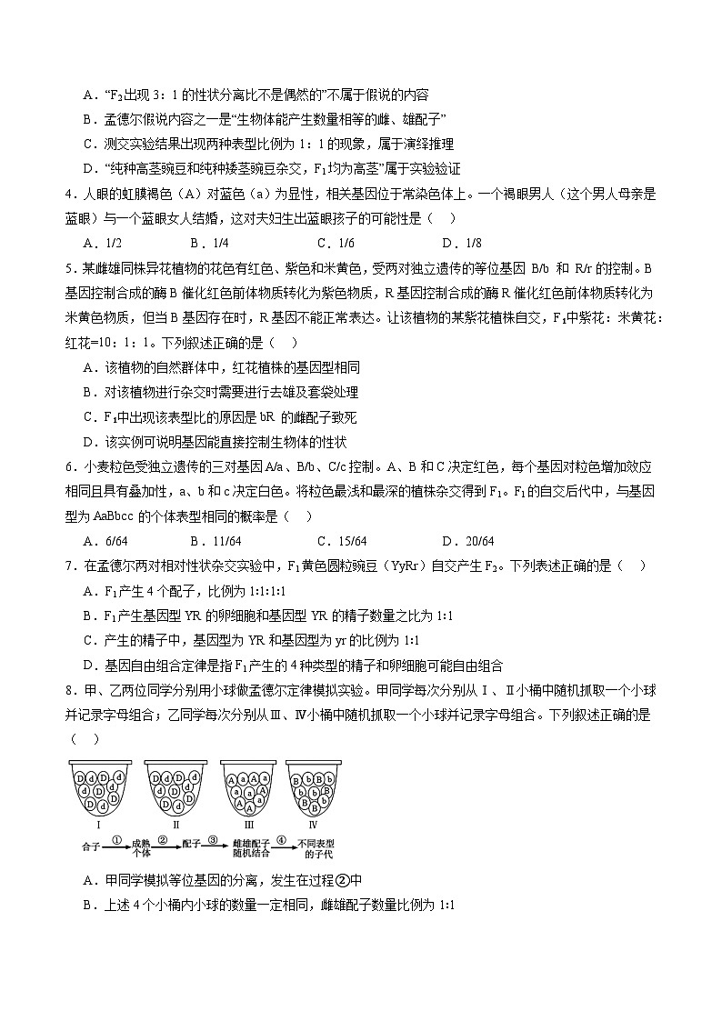 第五单元 基因的传递规律（测试）（原卷版） 第2页