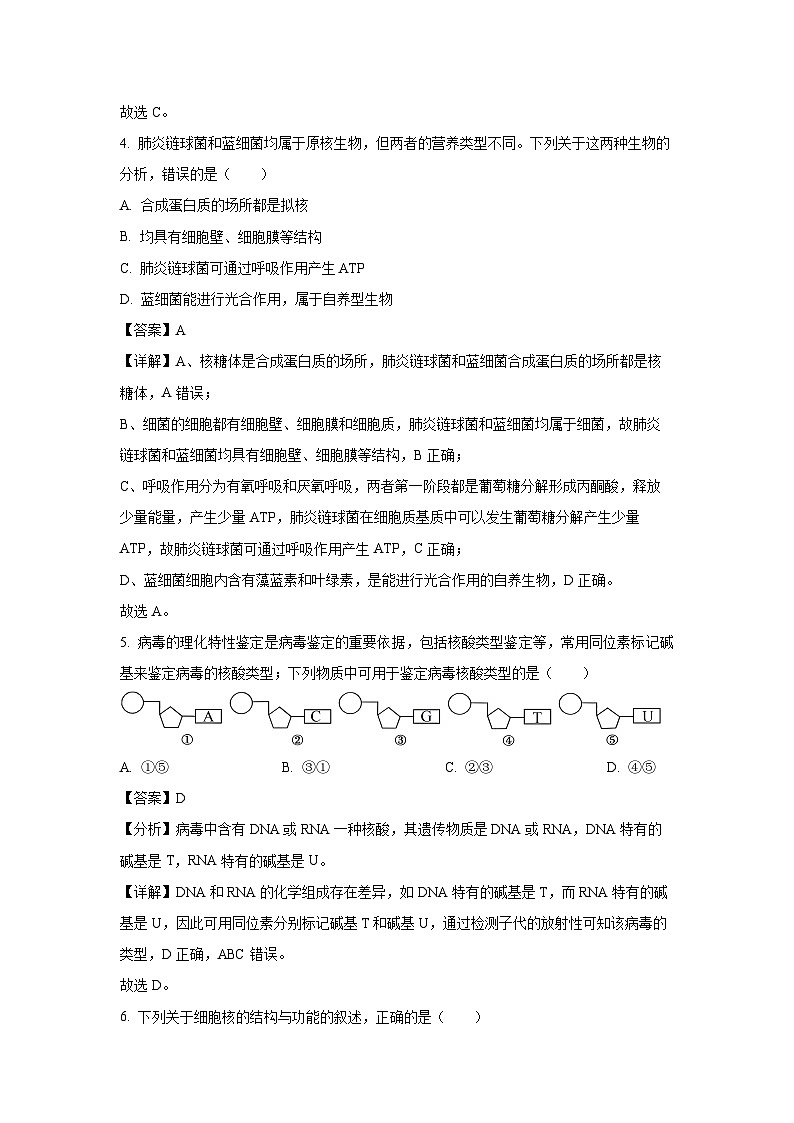 陕西省部分学校2023-2024学年高一(上)联合考试生物试卷(解析版)第3页