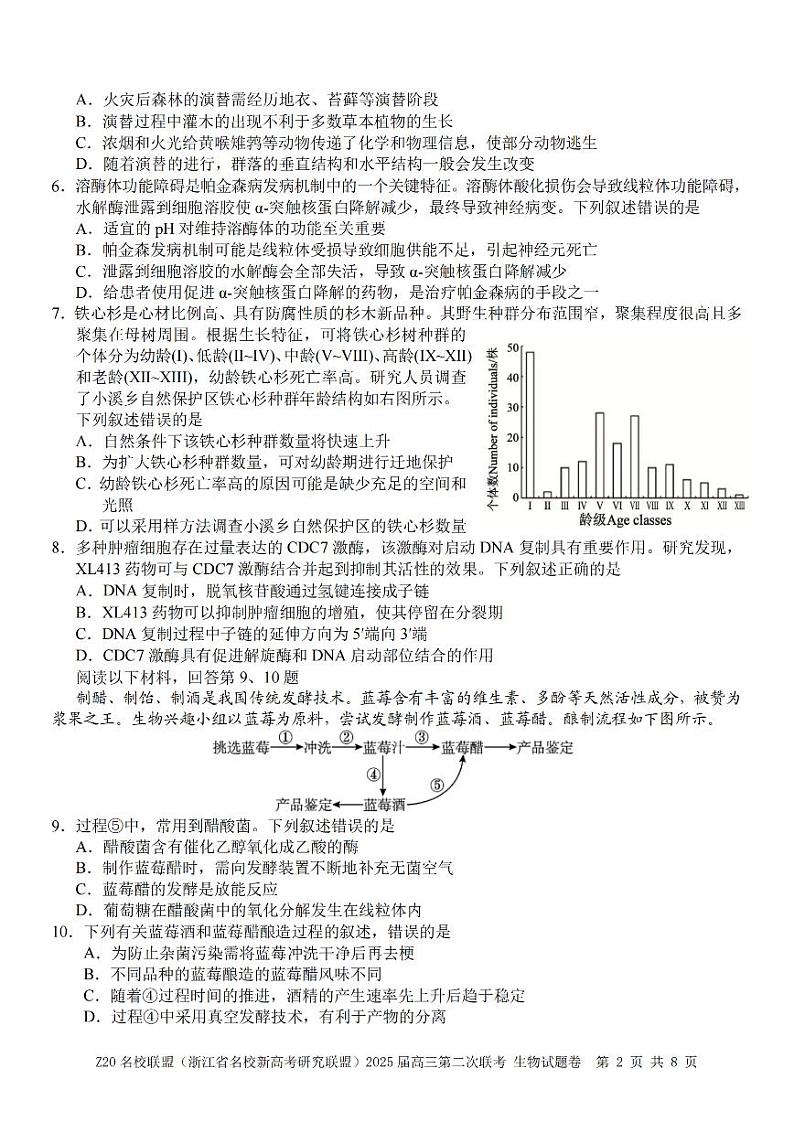 生物卷-2412 Z20名校联盟2025届高三第二次联考第2页