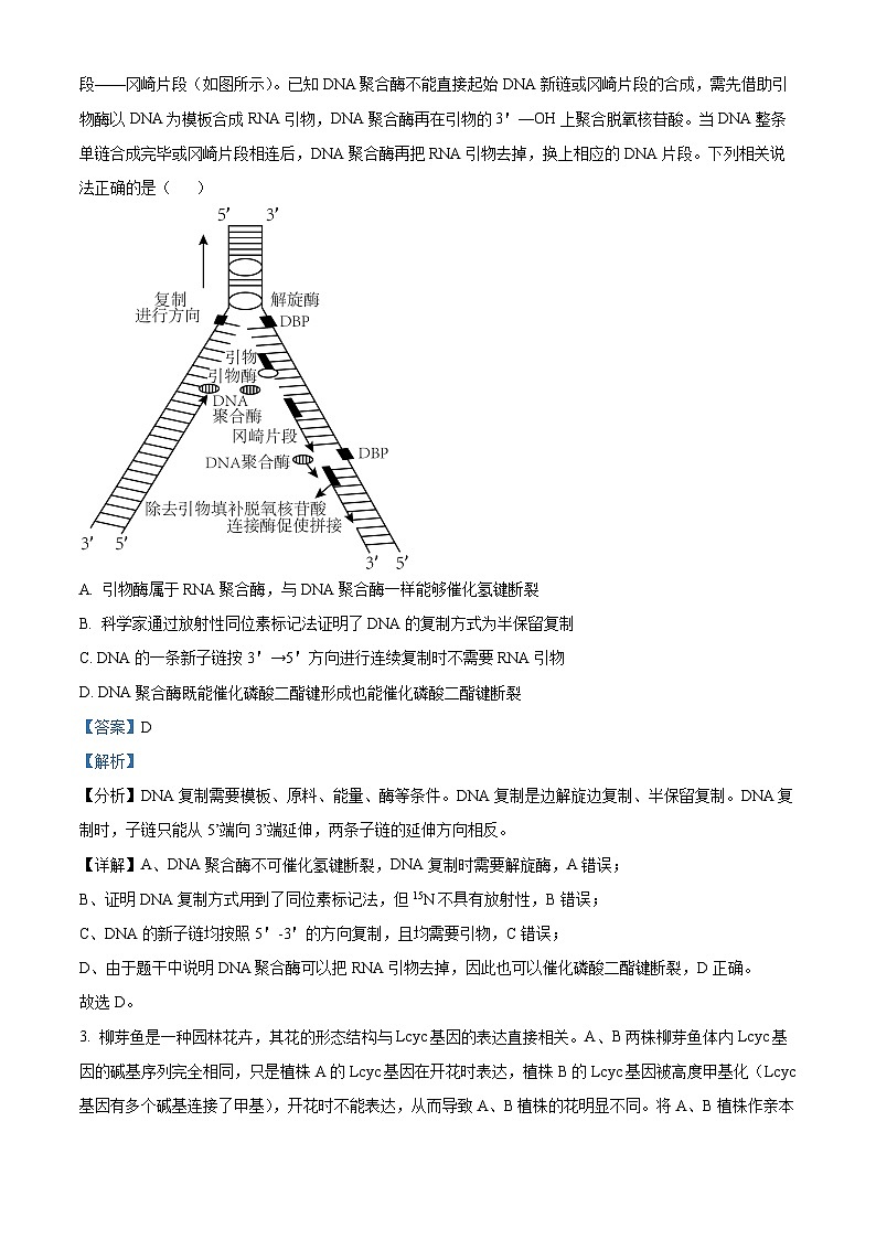 重庆市清华中学2024-2025学年高二上学期12月期中生物试题 Word版含解析第2页