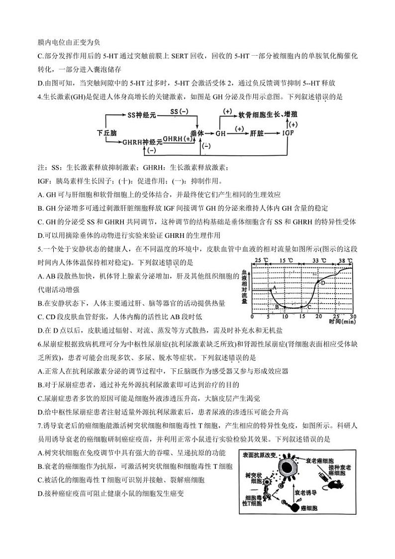 2024_2025学年安徽省县中联考(月考)高二(上)12月月考生物试卷(含答案)第2页