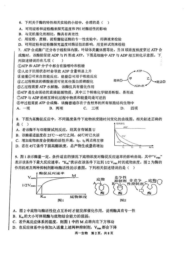 天津市北辰区天津市第四十七中学2024-2025学年高一上学期12月月考生物试题第2页