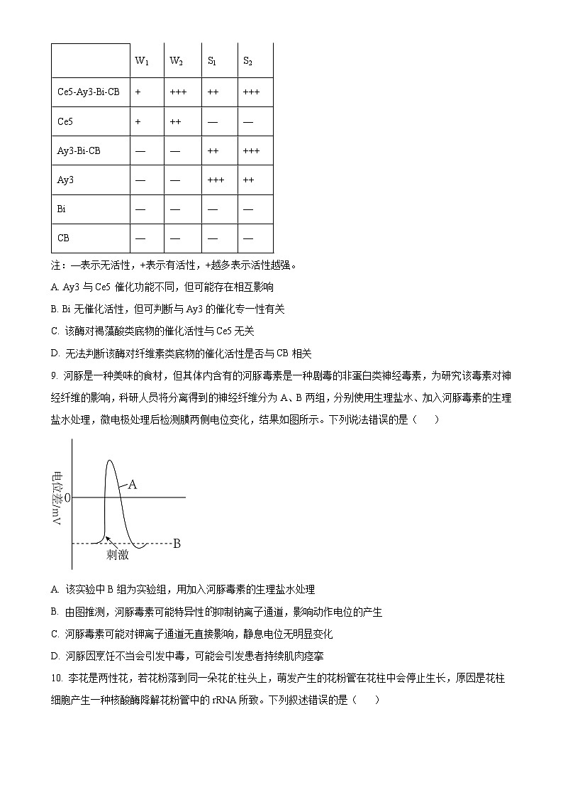 湖南省岳阳市云溪区2024-2025学年高三上学期11月期中生物试题  Word版无答案第3页