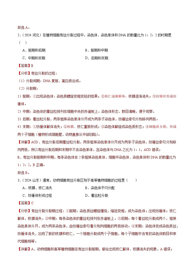 专题06 细胞的生命历程（解析版）第2页