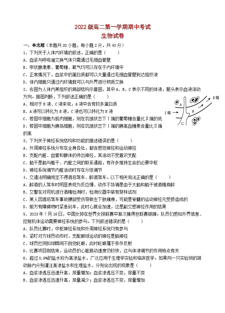 广东省汕头市2023_2024学年高二生物上学期期中试题第1页