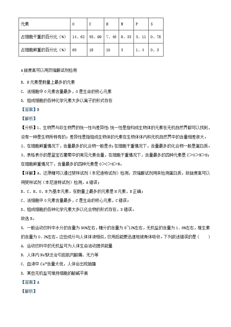 安徽省宿州市2023_2024学年高一生物上学期期中联考试题含解析第3页