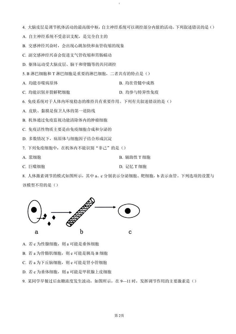 2024～2025学年辽宁省抚顺市六校协作体高二(上)期中生物试卷(含答案)第2页
