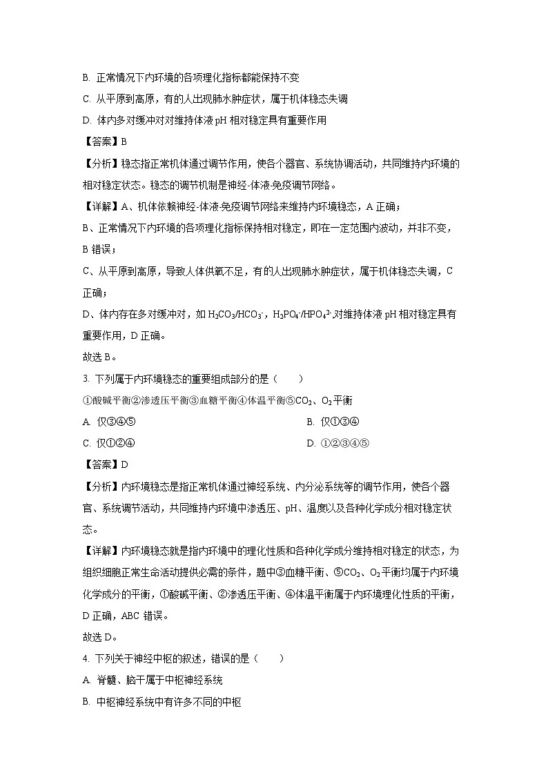 辽宁省锦州市2024-2025学年高二上学期11月期中生物试卷（解析版）第2页