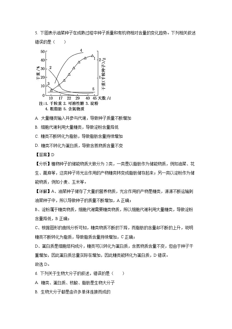 江苏省徐州市2024-2025学年高一上学期期中考试生物试卷（解析版）第3页