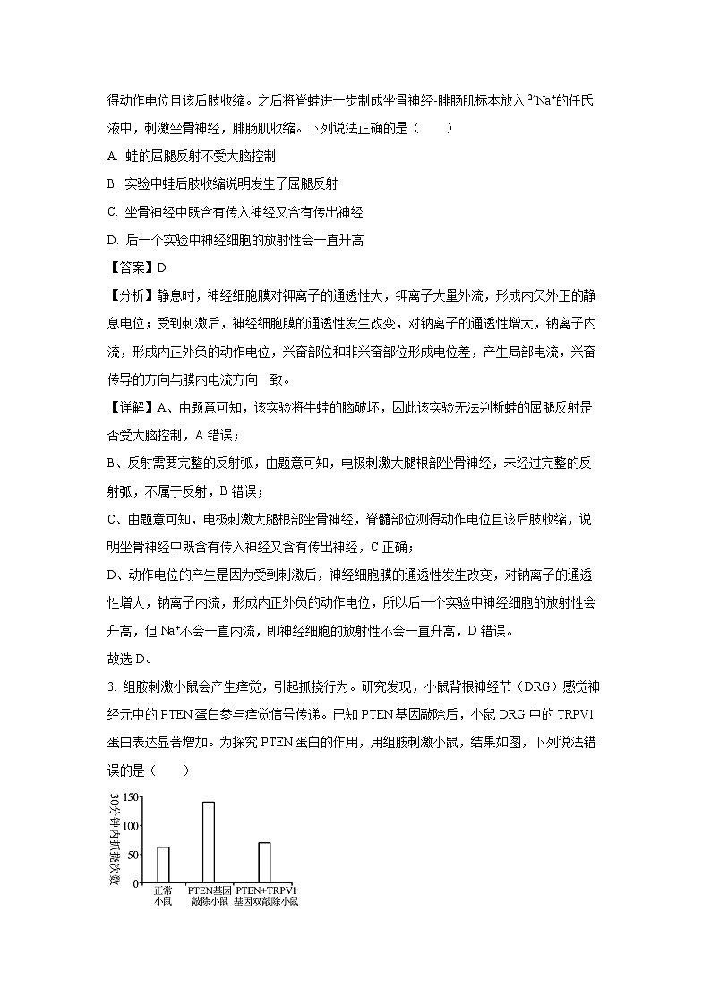 山东省潍坊市四市2024-2025学年高二上学期11月期中生物试卷（解析版）第2页