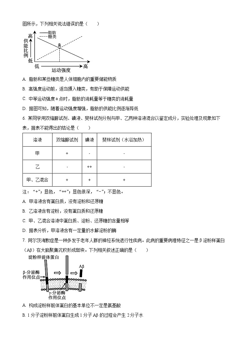 重庆市巴蜀中学校2023-2024学年高一上学期期中生物试题第2页