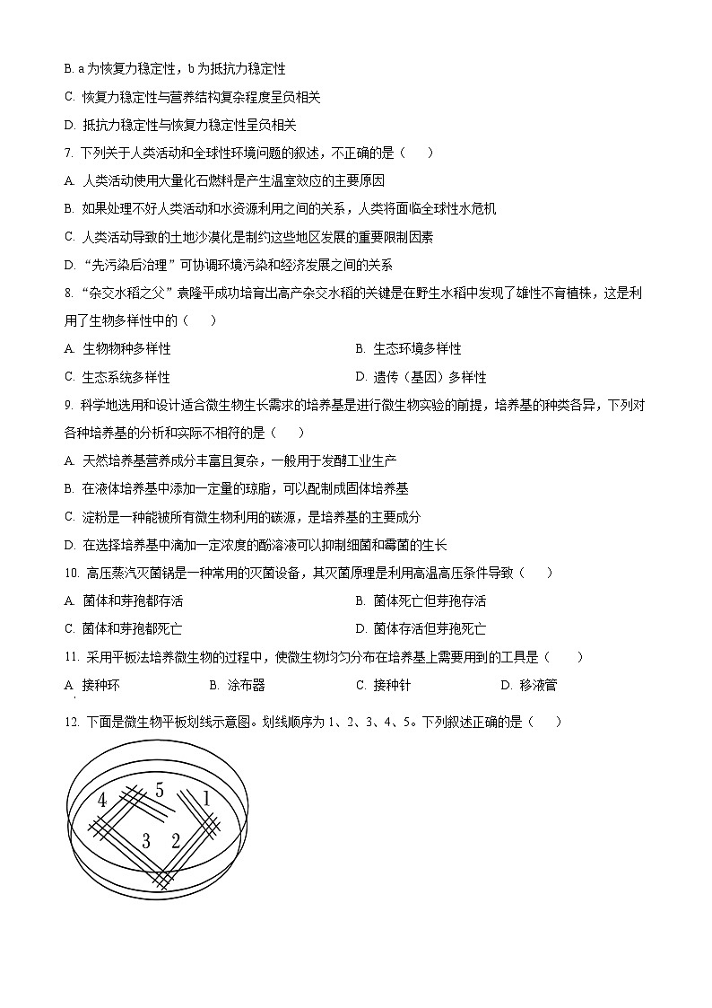 江苏省宿迁地区2023-2024学年高二下学期期中生物试题第2页