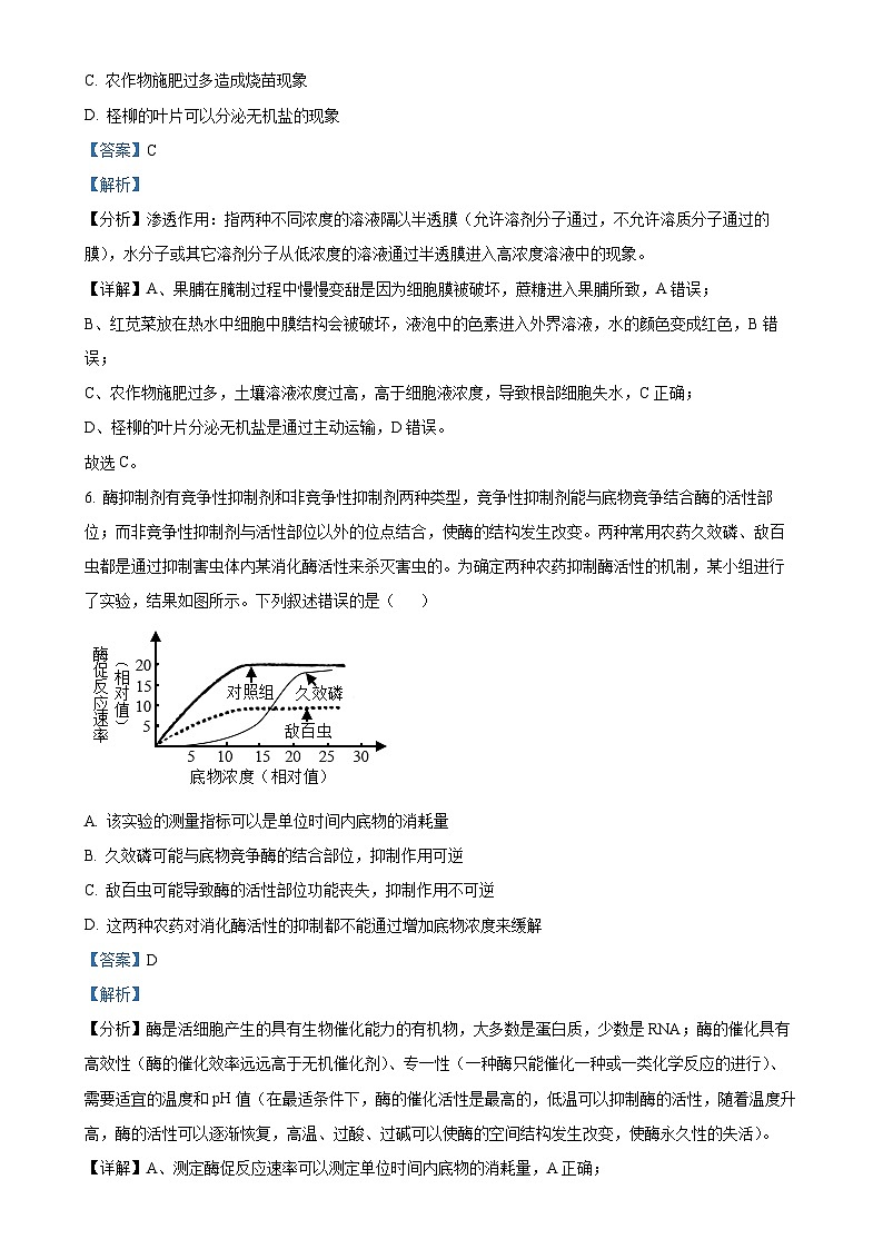 黑龙江省哈尔滨市德强高级中学2024-2025学年高三上学期期中生物试题（解析版）-A4第3页