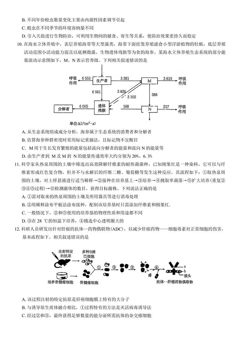 2025届江西省“三新”协同教研共同体高三上12月联考(月考)生物试卷(含答案)第3页